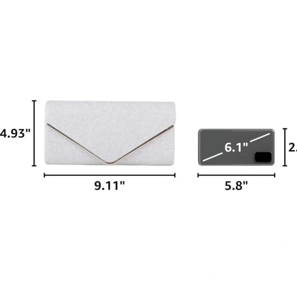 Silver Clutch/ Envelope Bag‎